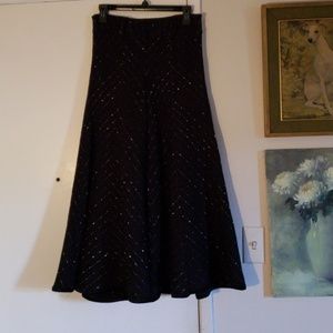 Oz black a d white threaded wide leg pants